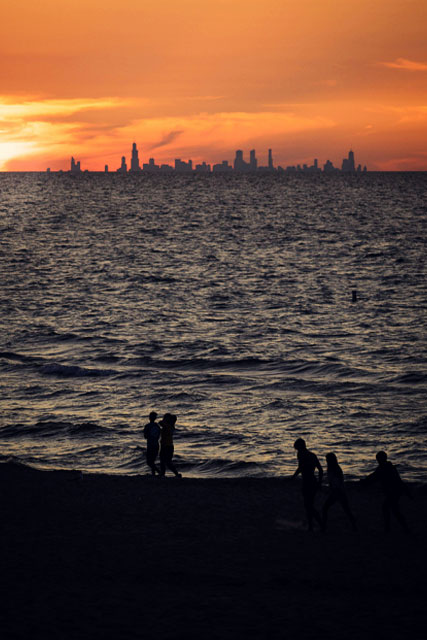 Chicago skyline from Indiana